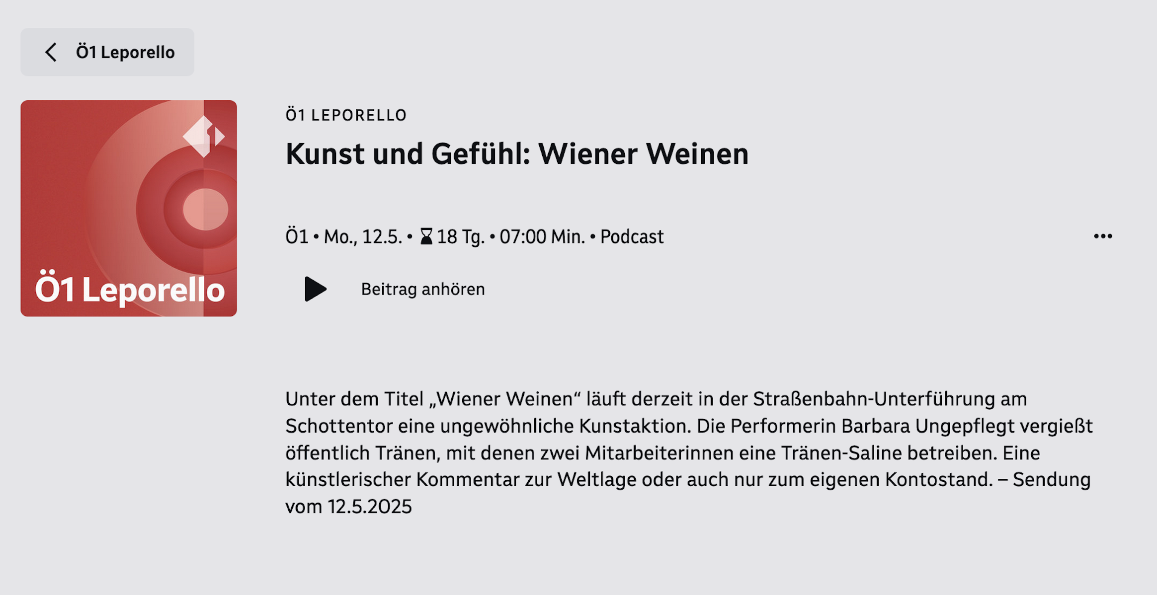 wiener Weinen Leporello Oe1